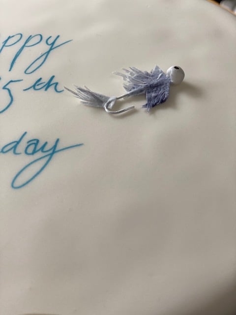 Fly fishing birthday detail